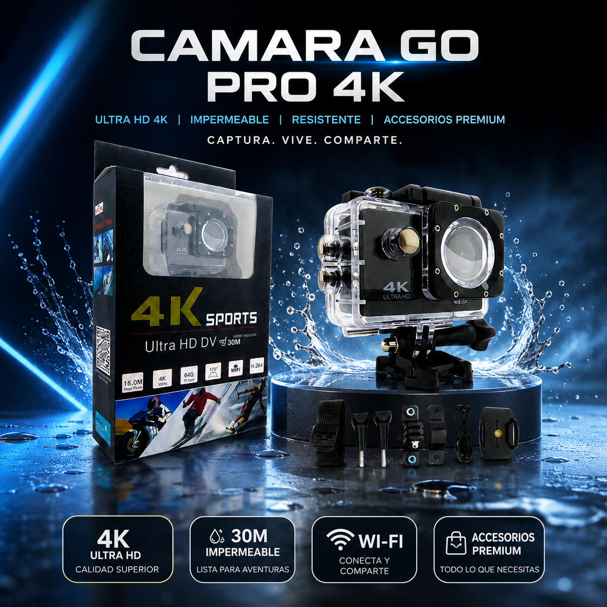 🔥 LIQUIDACIÓN DE STOCK: - CÁMARA GOPRO 4K